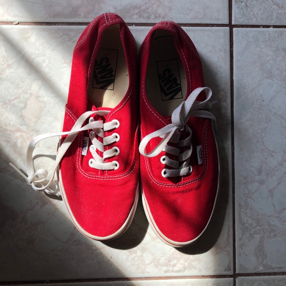 Awesome Vans, red, size 5, good condition!